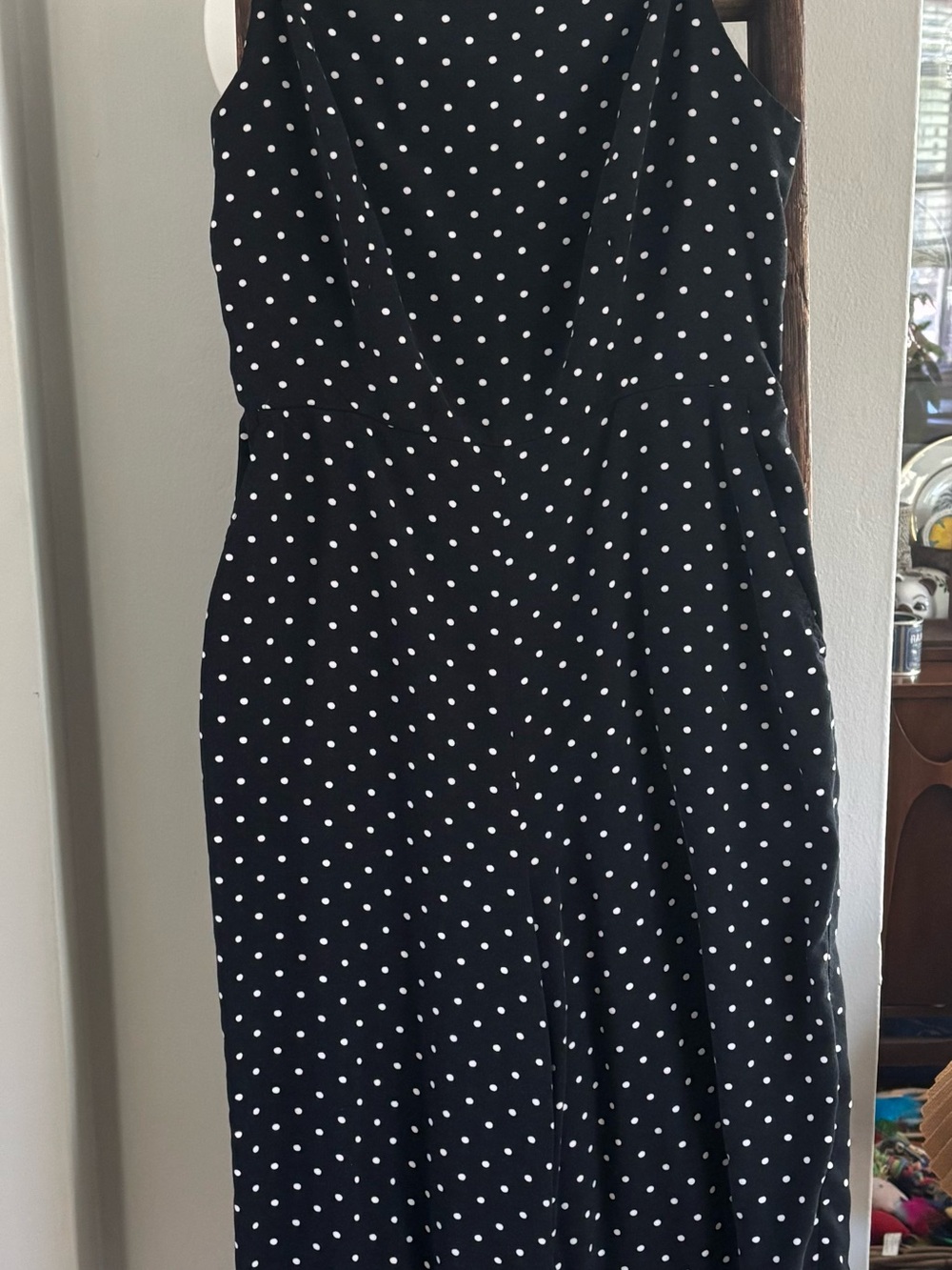 Black and White Polka Dot Women's Jumpsuit